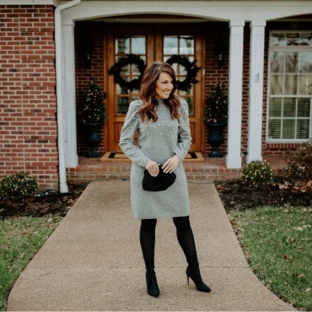 Ann Taylor pearl sweater dress